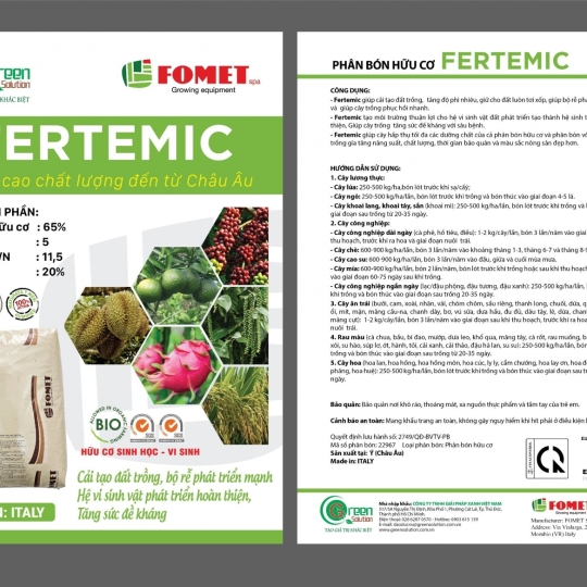 Phân bón hữu cơ  Fertemic - 25 Kg  (Italy)