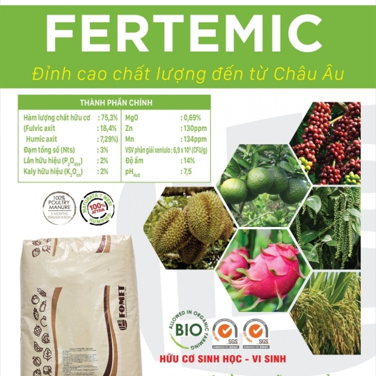Phân bón hữu cơ  Fertemic - 25 Kg  (Italy)